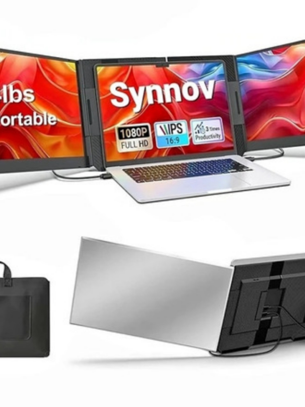 Synnov P7 15.6" Triple Screen Laptop Screen Extender